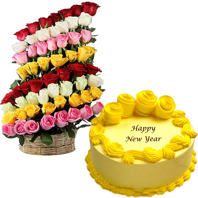 "Round shape Butterscotch cake -1kg, Flower Arrangement - Click here to View more details about this Product